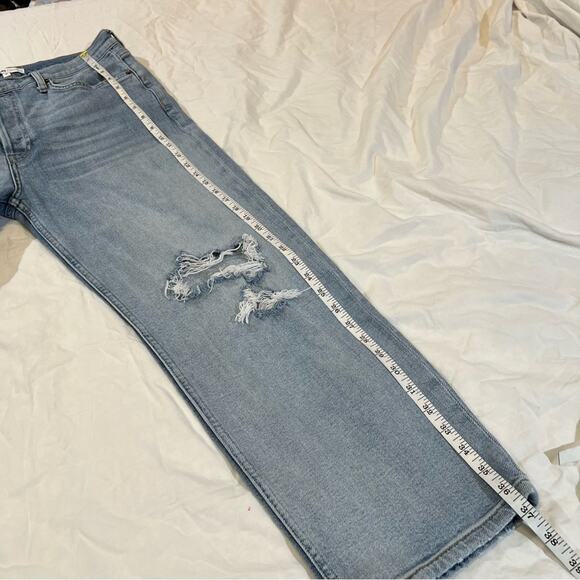Re/Done Jeans High Rise Stove Pipe Jean in Livedilight Blue size 30 - Picture 12 of 16